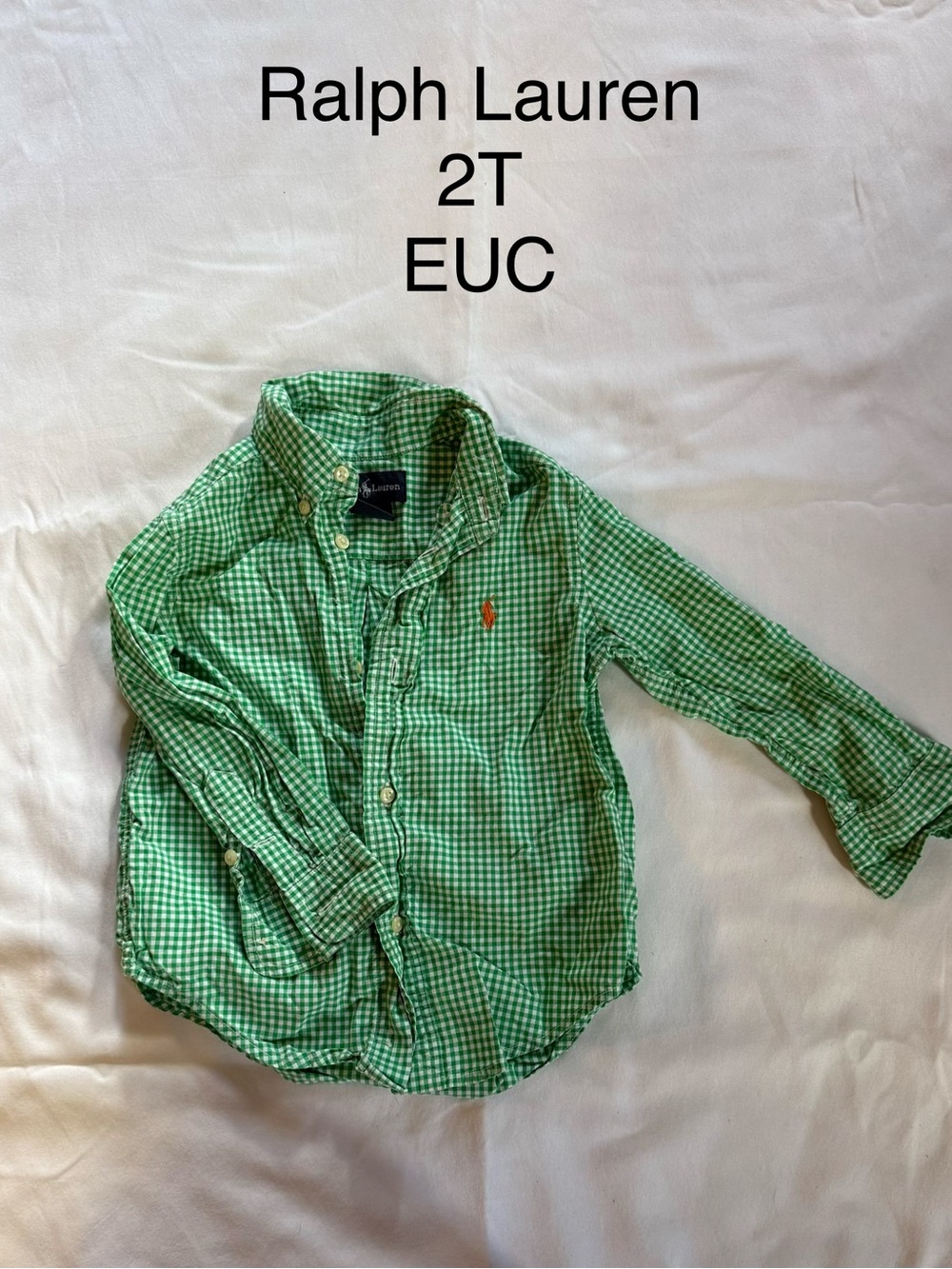 Ralph Lauren Green Gingham Button-Down Shirt